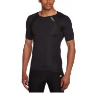 2XU Men's Compression Short Sleeve Top, Black/Black