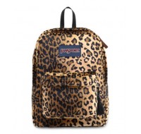 JanSport High Stakes Backpack, Black/Beige Plush Cheetah