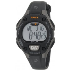Timex Unisex T5E961 Ironman Traditional 30-Lap Black and Gray Resin Strap Watch